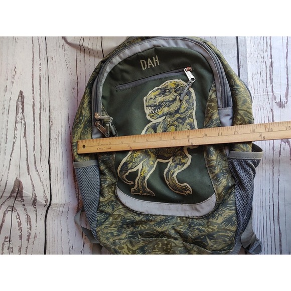 L.L. Bean T-rex Kids School Backpack Green Water Bottle Pockets - Picture 12 of 13